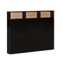 Voir la diapositive 1 : VS VENTA-STOCK Tête de lit Zeus 145 cm avec rangements noirs, 2 portes 9 trous