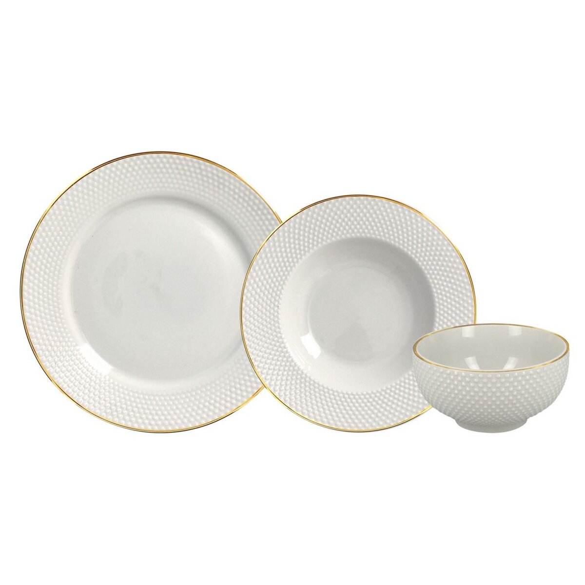  Service d'assiettes porcelaine 18 pièces filet OR