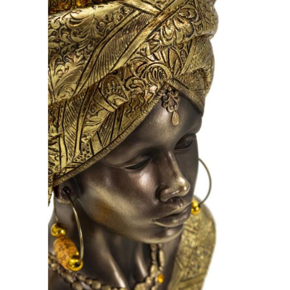 Paris Prix Buste Femme Africaine en Résine  Nairobi  38cm Or