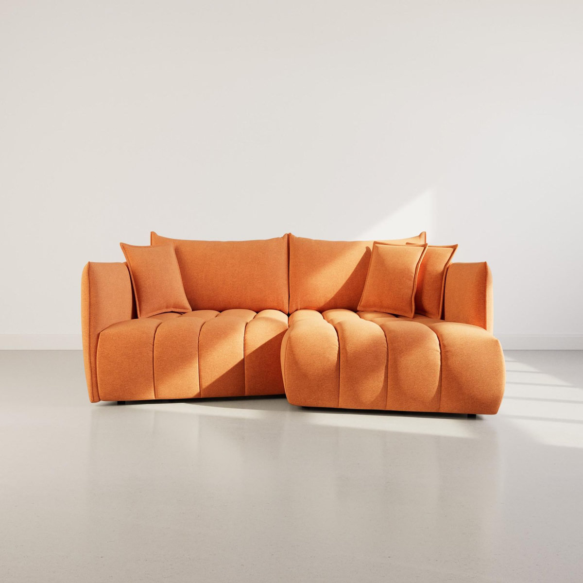 LISA DESIGN Cassiopee - canapé d'angle droit 4 places en tissu texturé