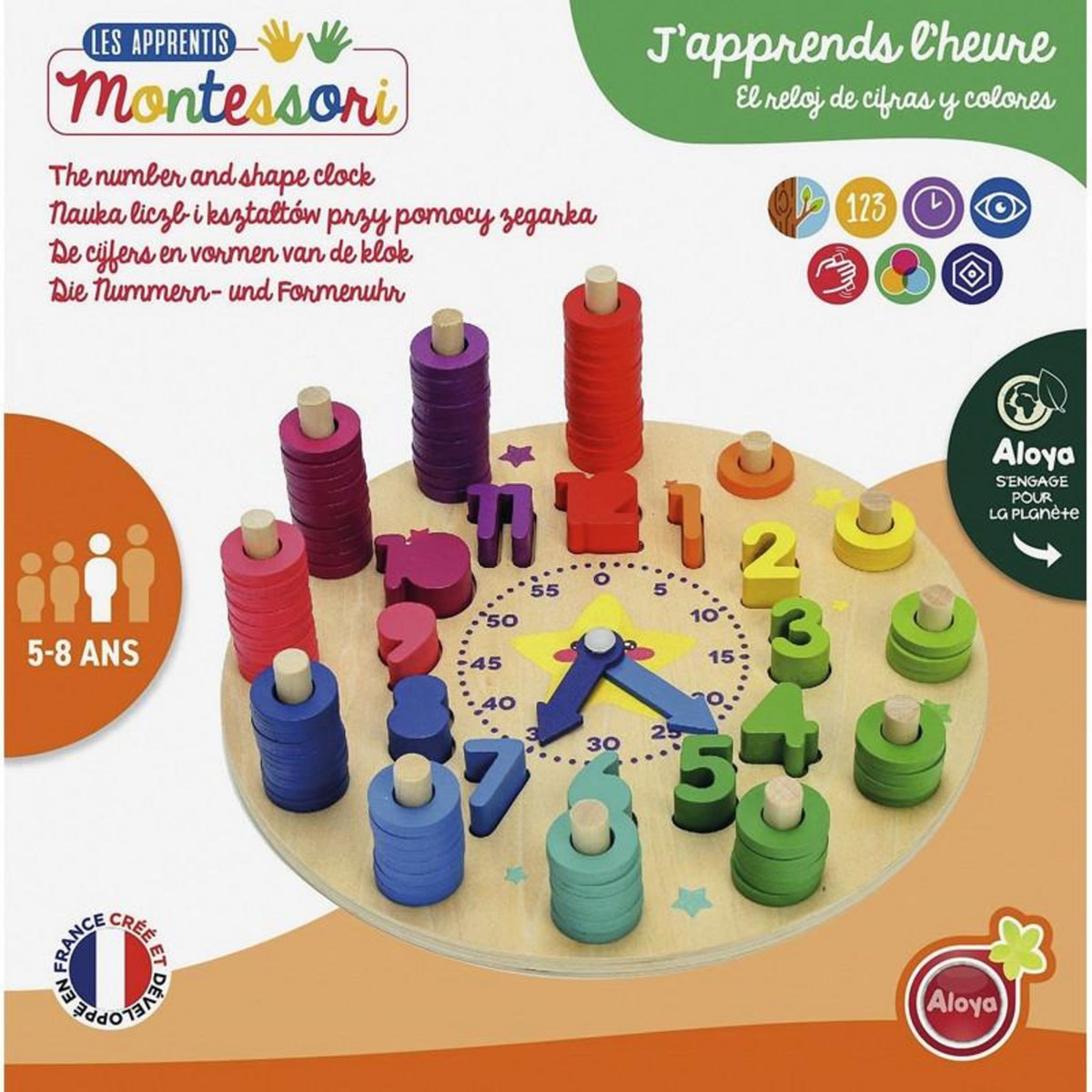 ALOYA L HORLOGE DES CHIFFRES BOIS ALOYA 0125 C