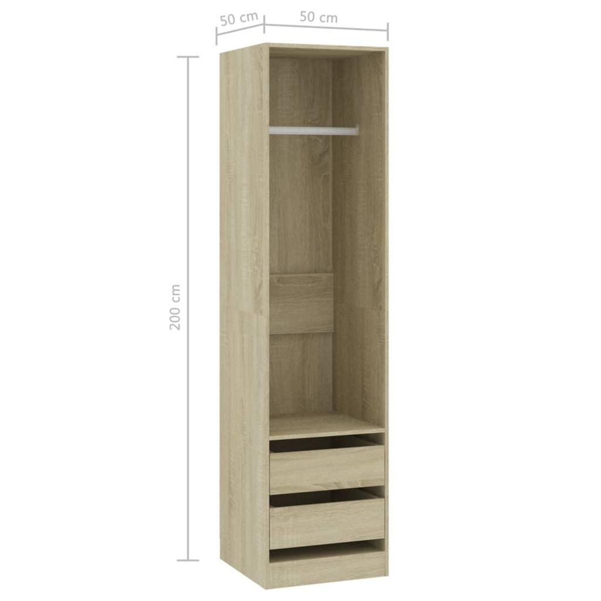 VIDAXL Garde-robe avec tiroirs Chene sonoma Bois d'ingenierie