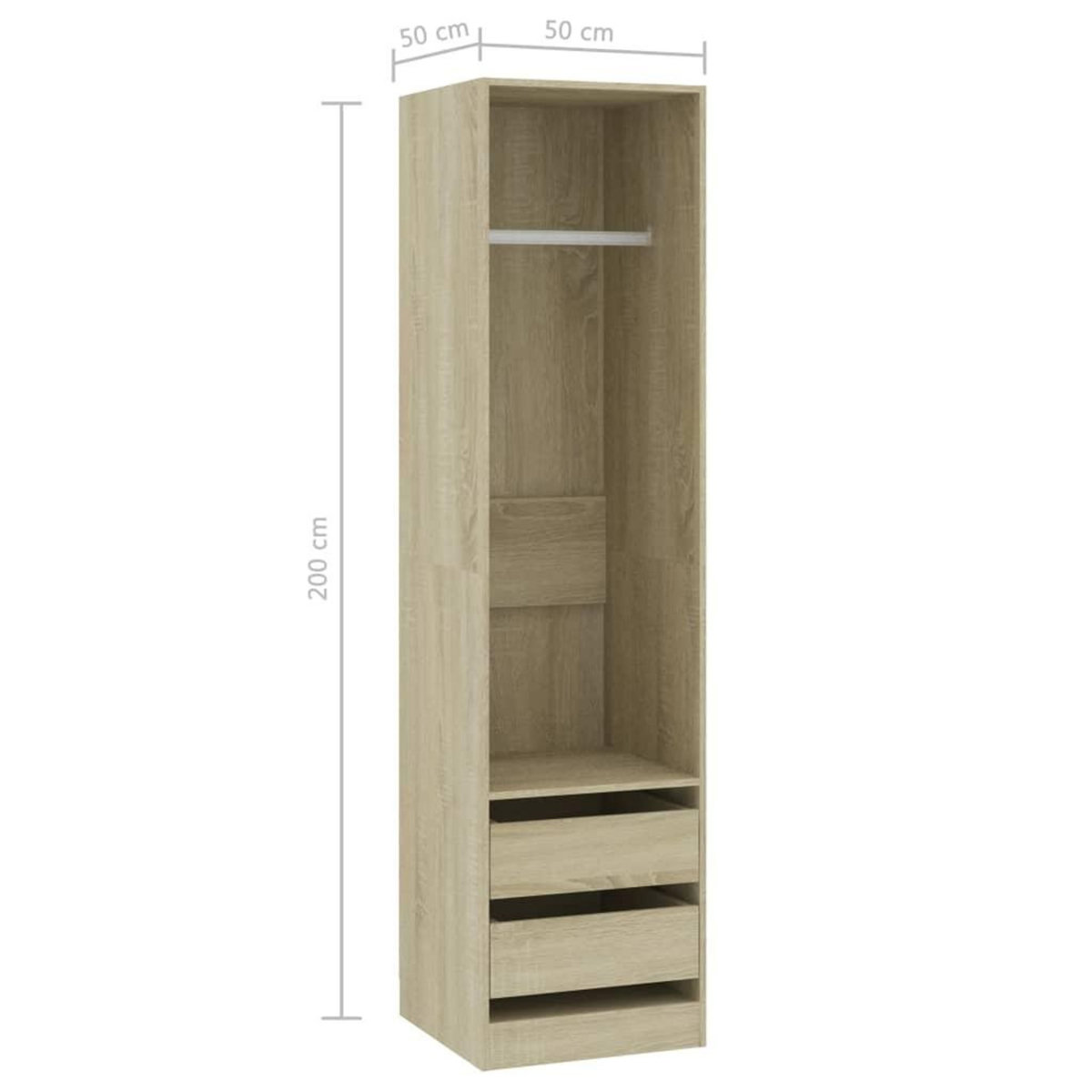 VIDAXL Garde-robe avec tiroirs Chene sonoma Bois d'ingenierie