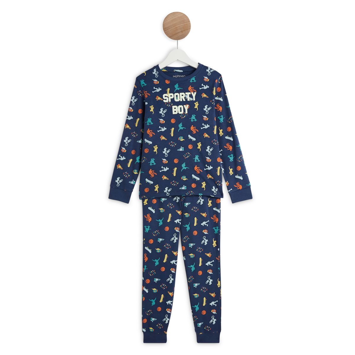 INEXTENSO Ensemble pyjama sporty coton bio garçon