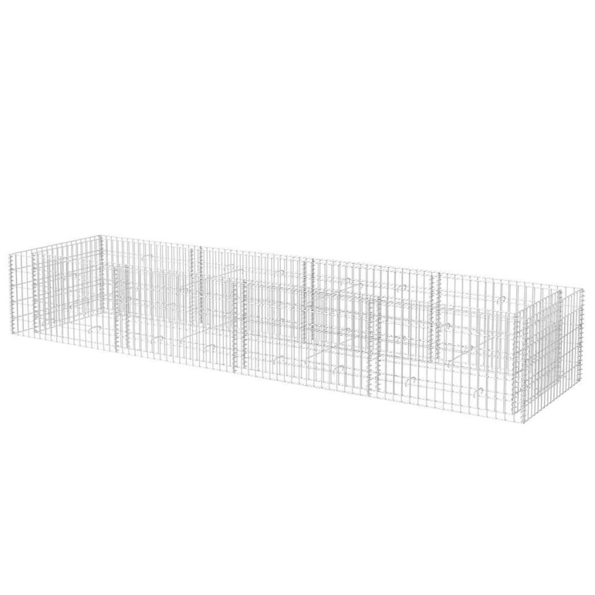 VIDAXL Lit sureleve a gabion Acier 360x90x50 cm