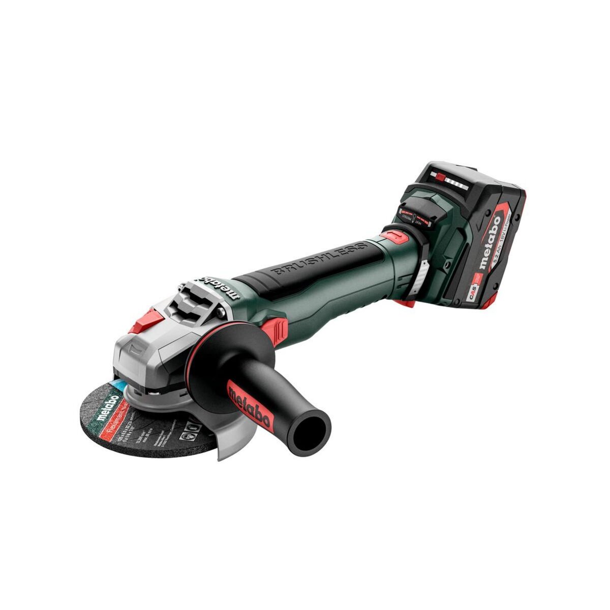 METABO SAS Meuleuse 125 mm 18 V sans fil WB 18 LT BL 11-125 Quick 2 x 5,2 Ah Li-Power, ASC 55