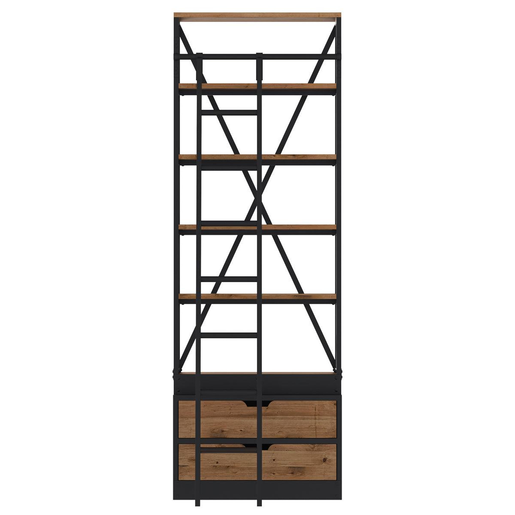 MAISON PAVANE Petite bibliothèque 86 cm en bois et métal-kasi