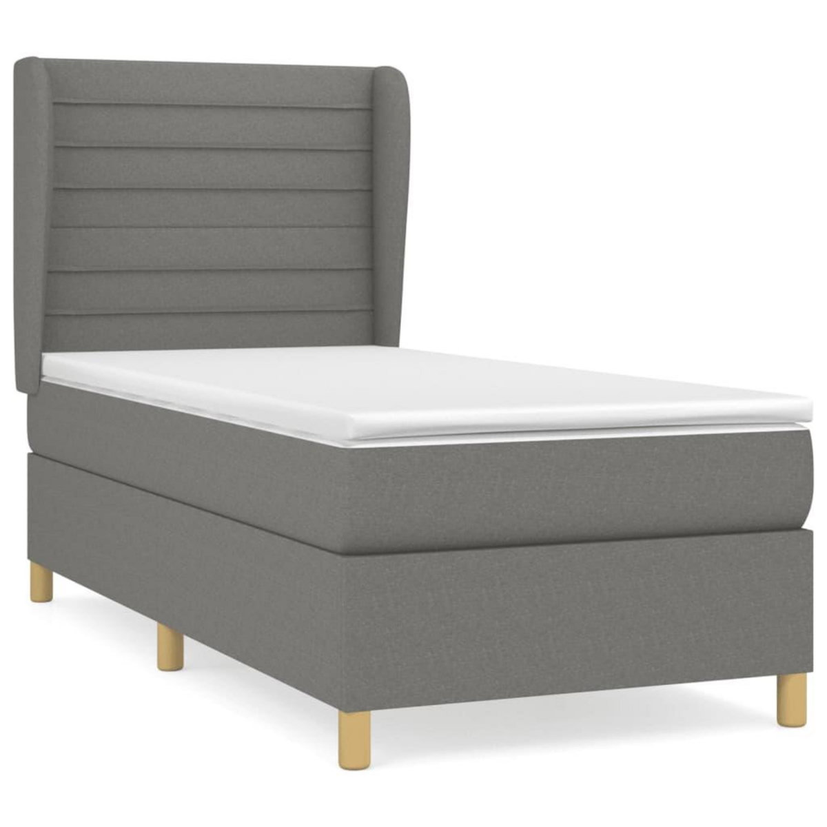 VIDAXL Sommier a lattes de lit avec matelas Gris fonce 80x200 cm Tissu