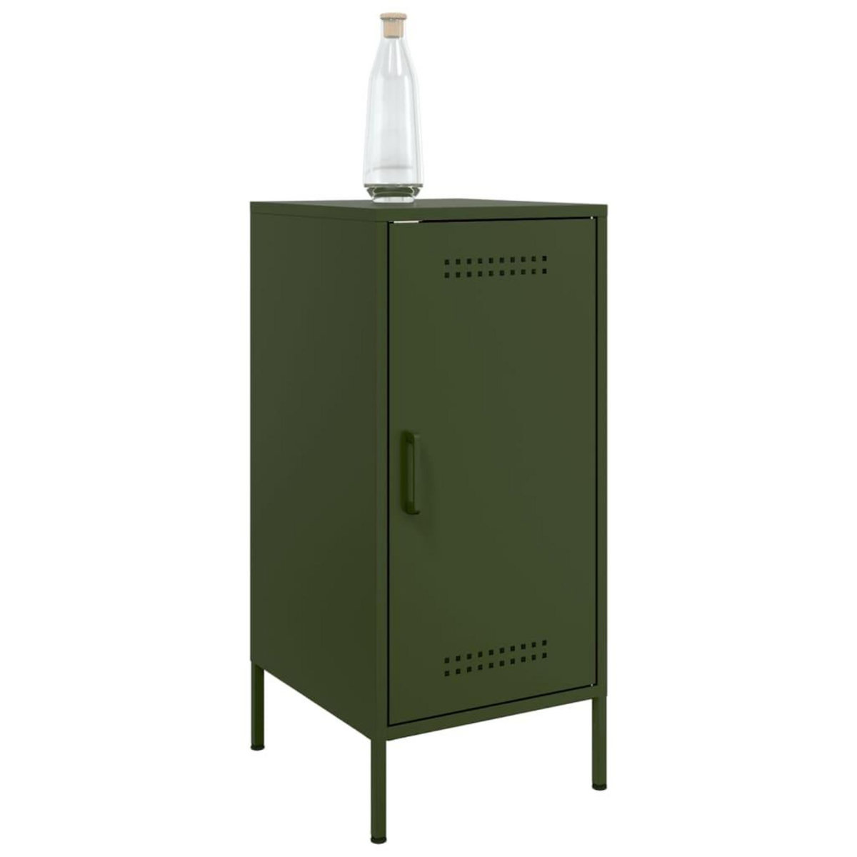 VIDAXL Buffets 2 pcs vert olive 36x39x79 cm acier