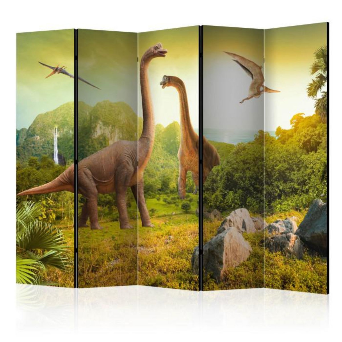 Paris Prix Paravent 5 Volets  Dinosaurs  172x225cm