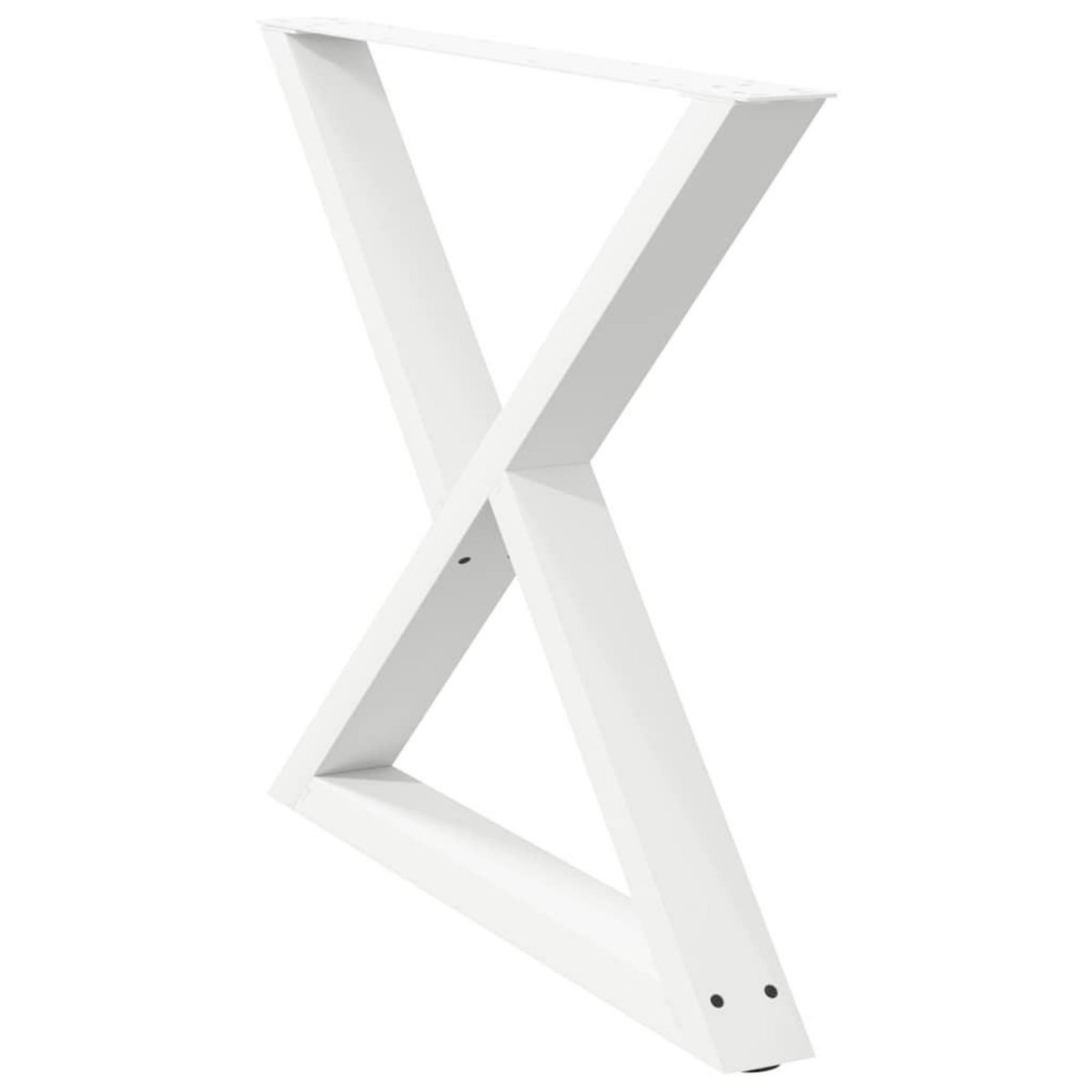 VIDAXL Pieds de table a manger 2 pcs blanc 90x(72-73,3) cm acier