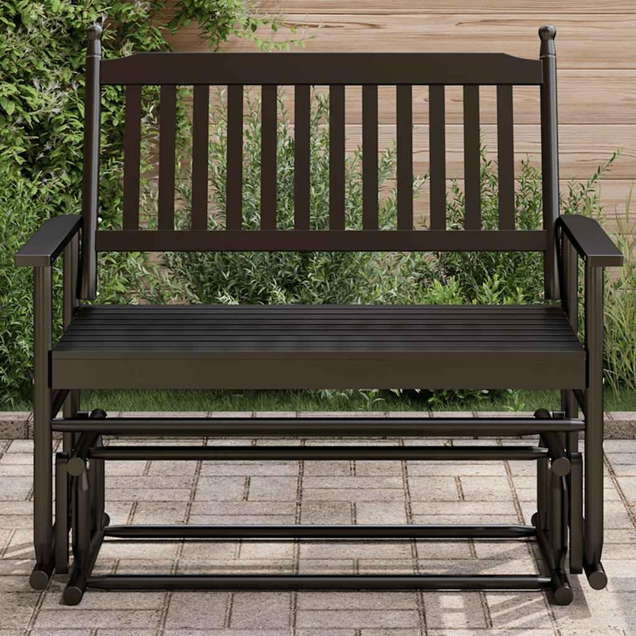 VIDAXL Banc balancelle noir 118x70x104,5 cm bois massif de peuplier