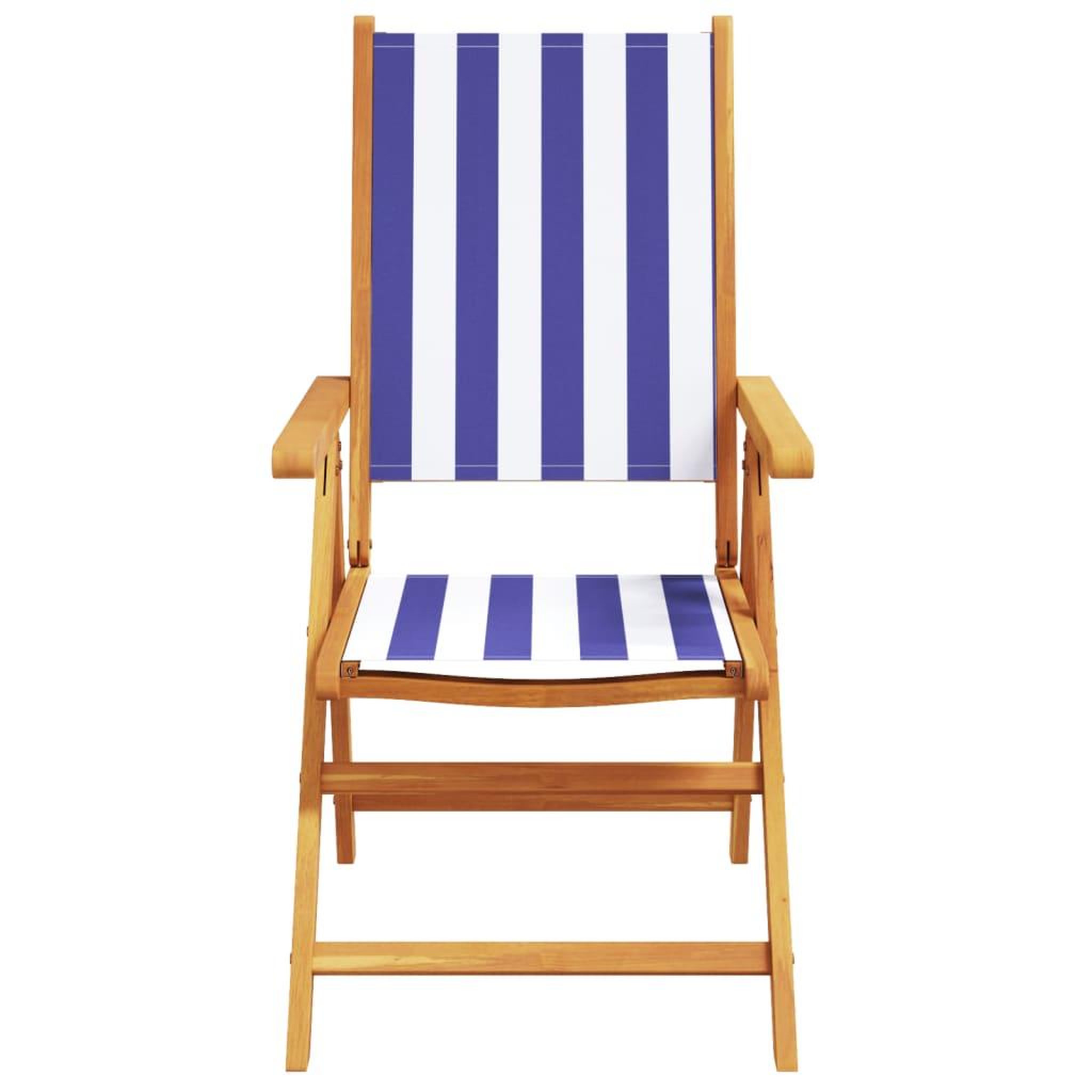 Voir la diapositive 5 : VIDAXL Chaises de jardin lot de 2 bleu/blanc bois acacia massif tissu