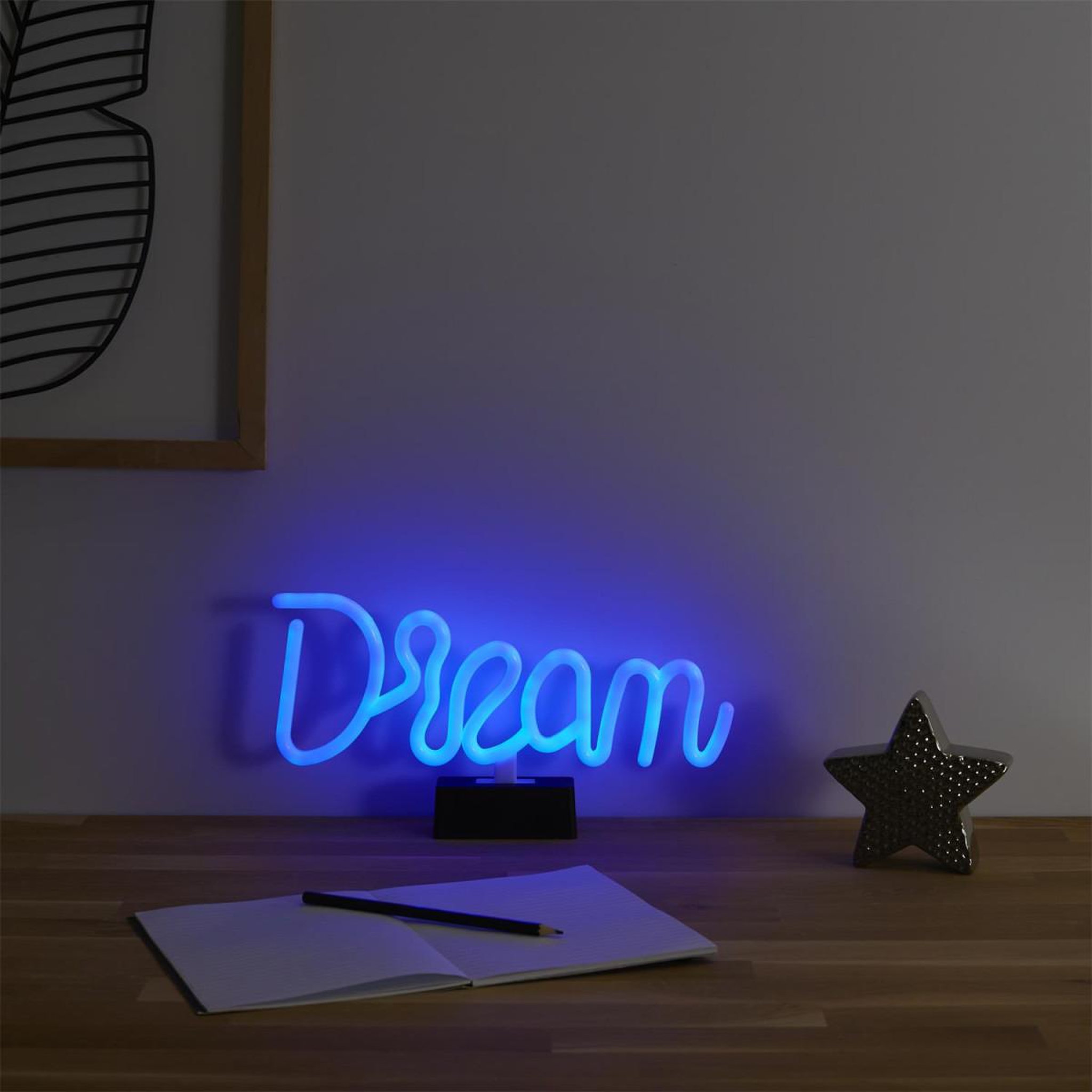 Voir la diapositive 3 : The Home Deco Factory Lampe led effet néon  dream  31cm bleu