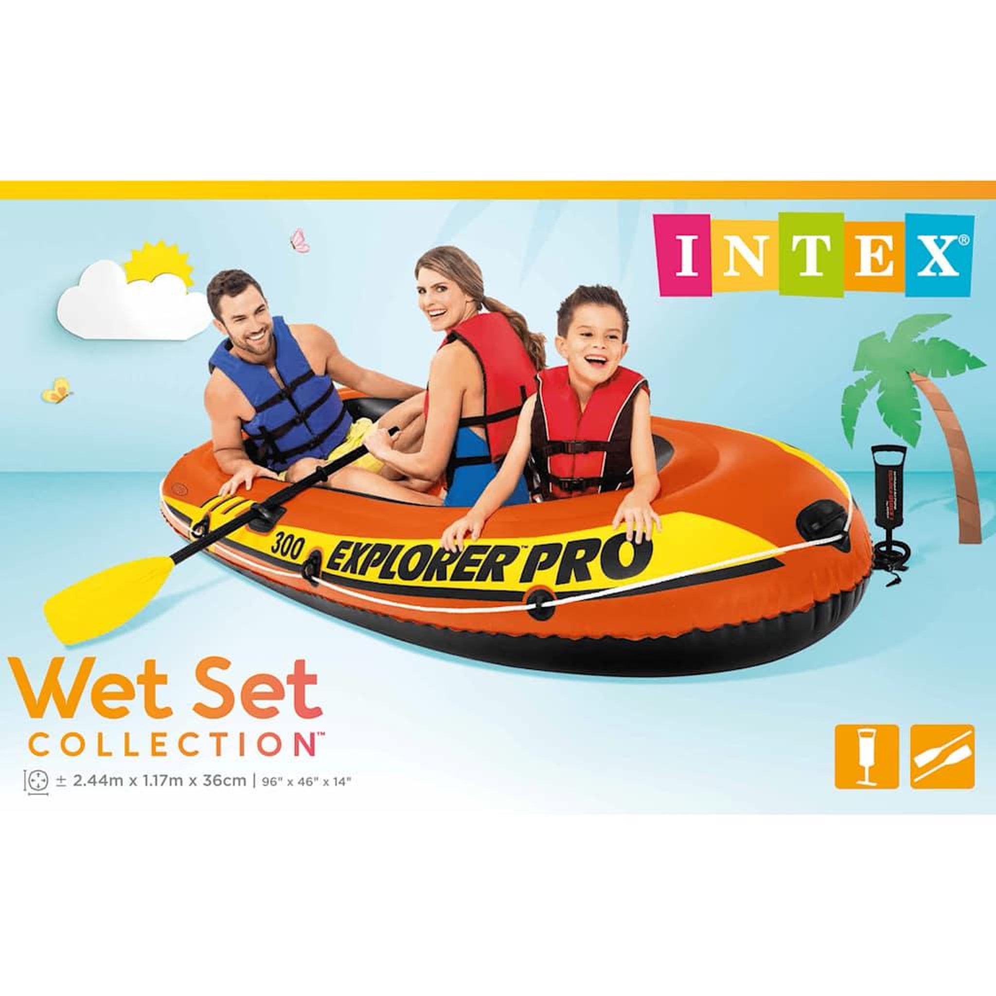 Voir la diapositive 3 : INTEX Bateau Gonflable 3 places  Explorer Pro  Orange
