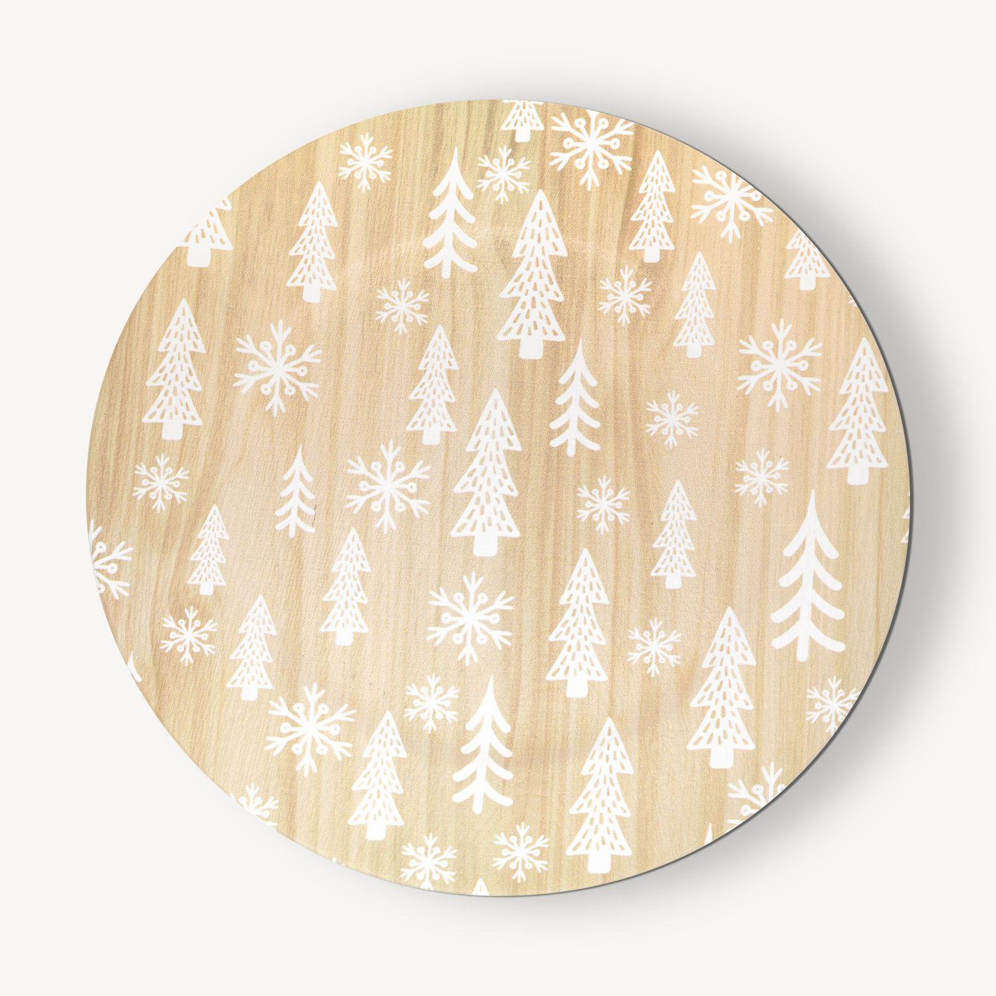 Voir la diapositive 4 : TOILINUX Lot de 12 assiettes de présentation effet bois sapins - beige