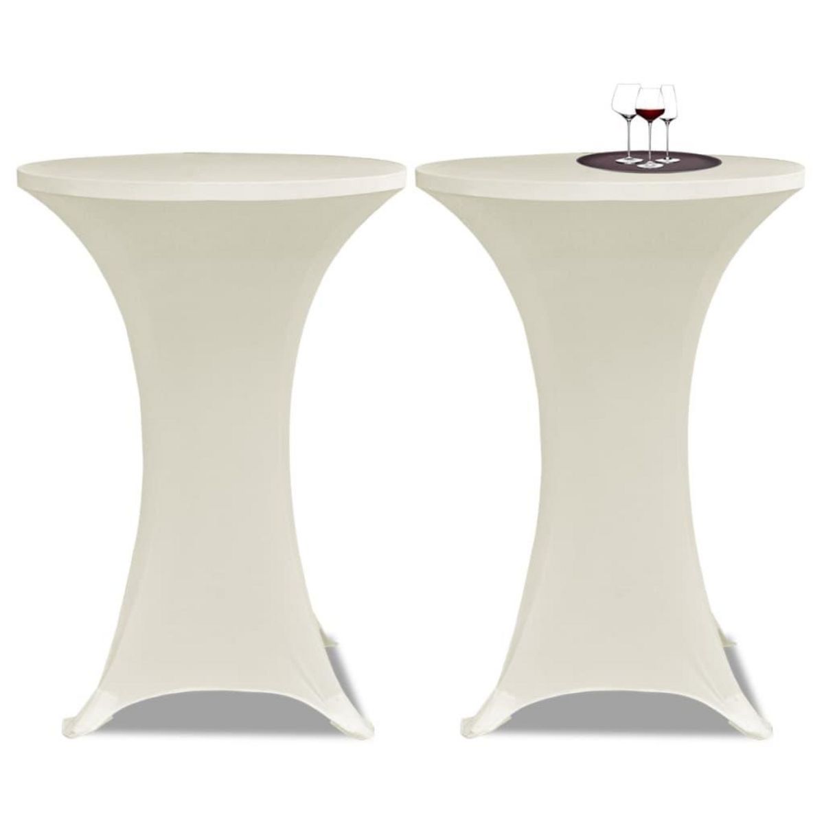 VIDAXL Housses elastiques de table Ø 60 cm Creme 4 pcs
