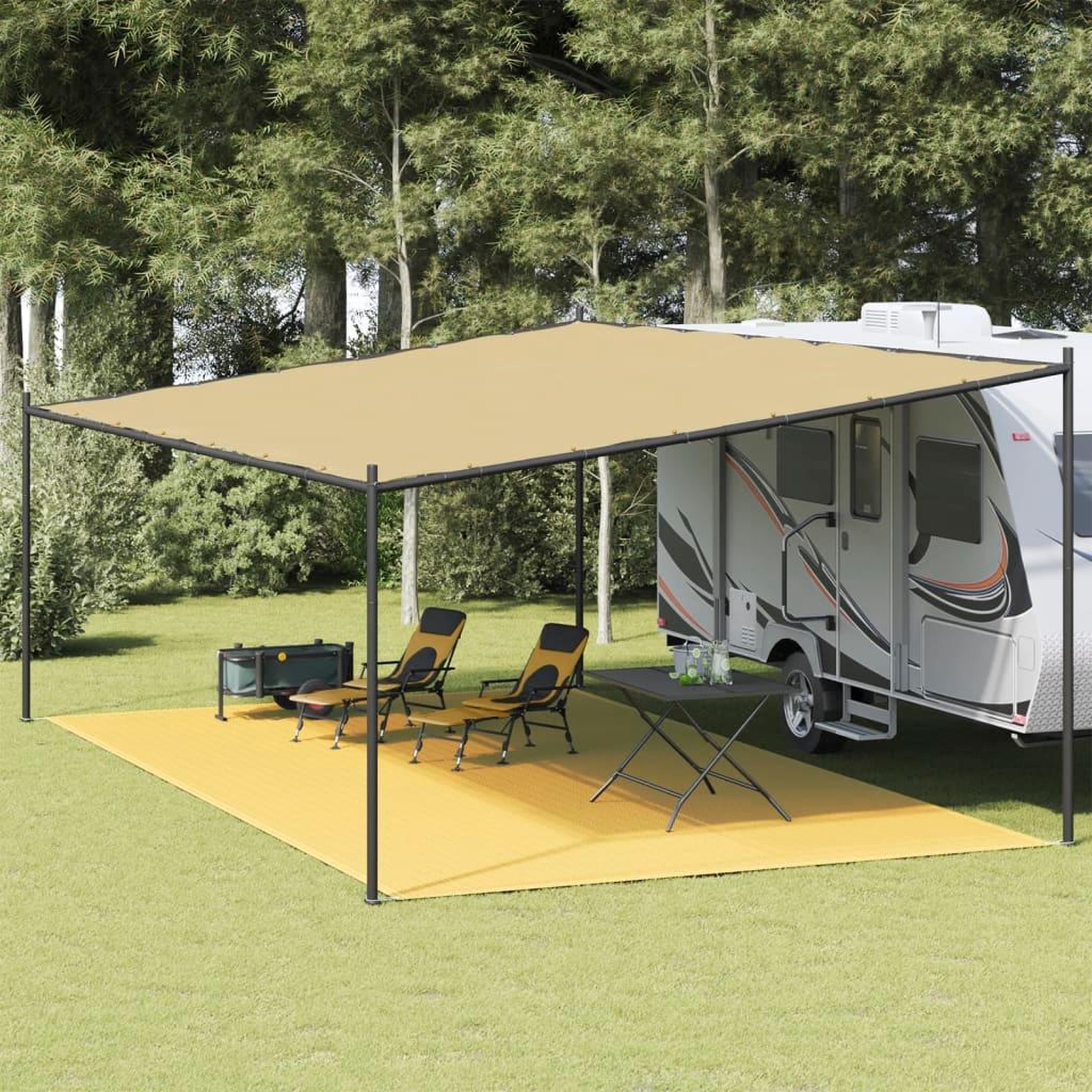 VIDAXL Tapis de tente 400x700 cm Beige