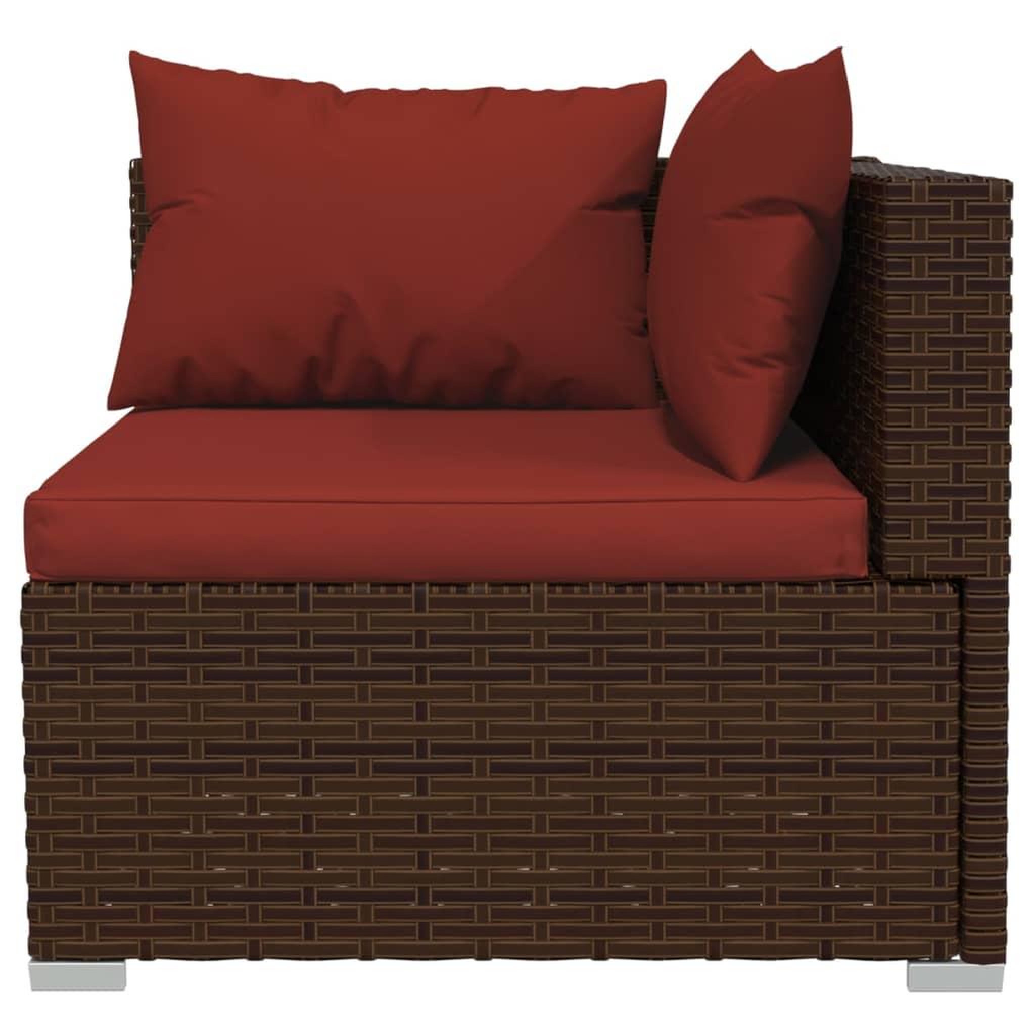 Voir la diapositive 4 : VIDAXL Salon de jardin 6 pcs avec coussins Resine tressee Marron