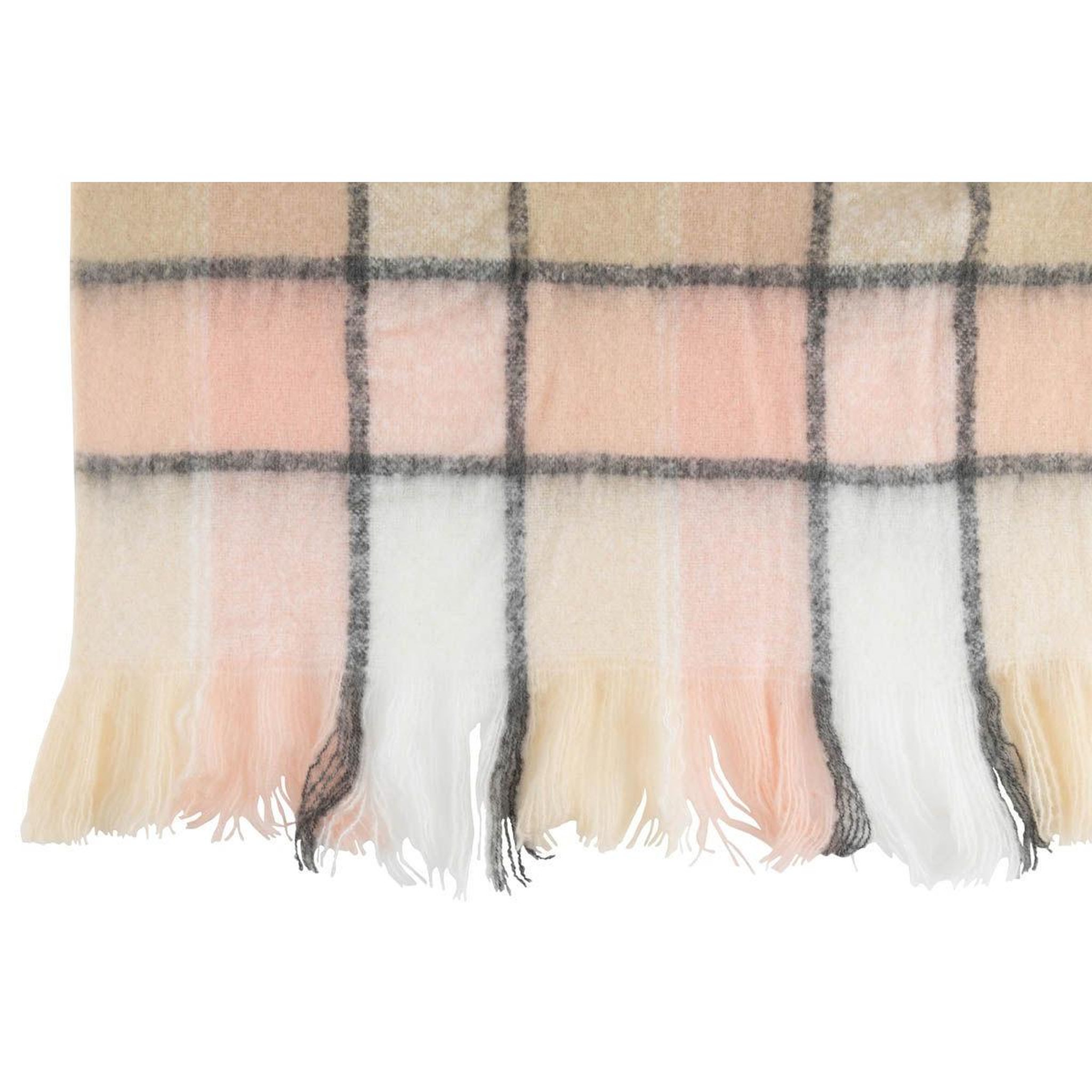 Voir la diapositive 2 : J-LINE Plaid imprimé à carreaux  jess  130x180cm rose