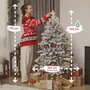 Voir la diapositive 3 : HOMCOM Sapin de Noël artificiel enneigé H.150cm 768 branches grand réalisme support métal pliable vert blanc