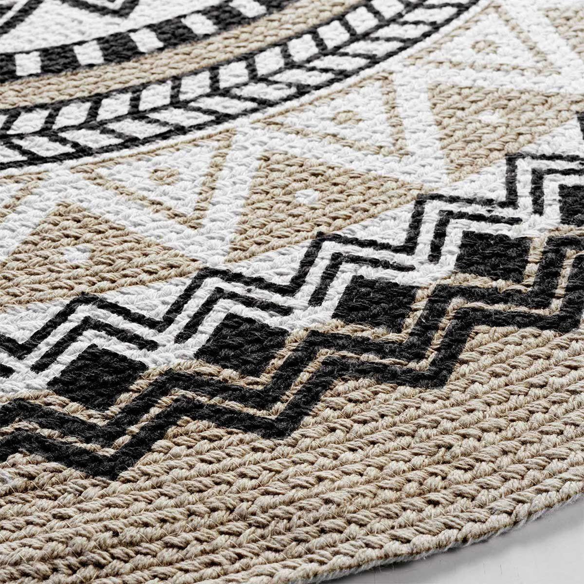 Voir la diapositive 2 : Douceur d'Intérieur Tapis rond imprimé  yaba  120cm naturel