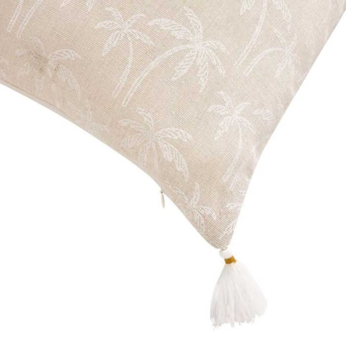 Paris Prix Coussin Déco à Pompons  Saharis  45x45cm Beige