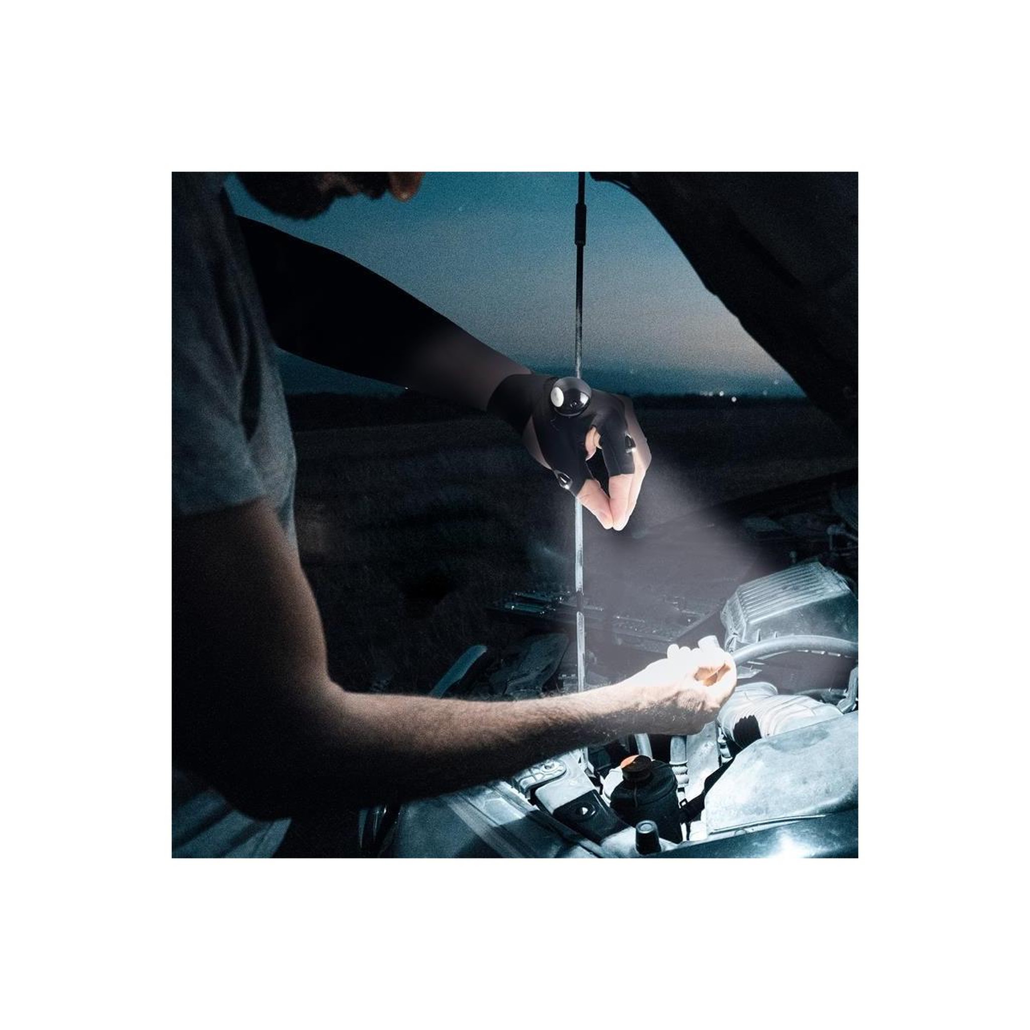 Voir la diapositive 5 : Je cherche une idee Gant lumineux led  lampe de poche  40cm noir