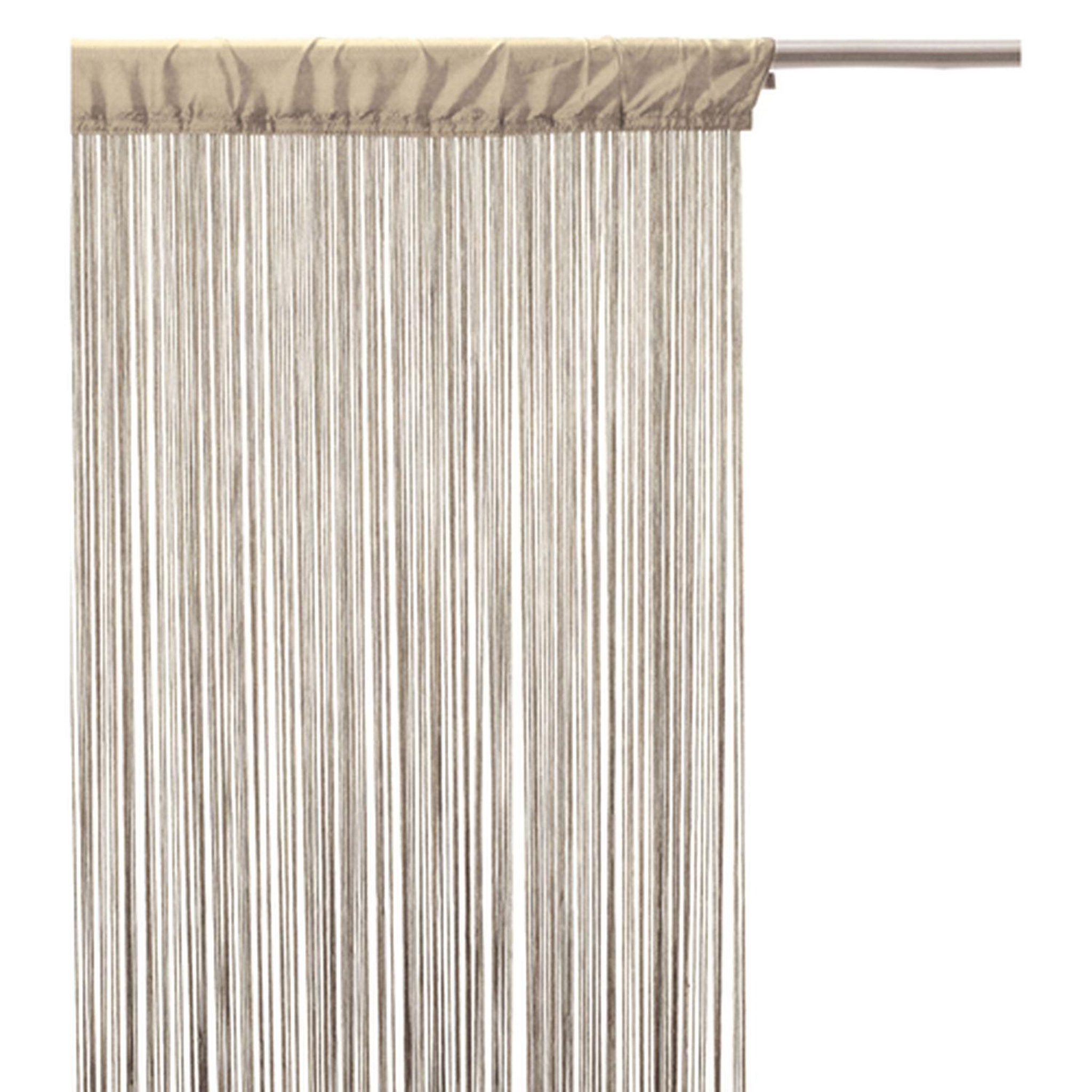 Voir la diapositive 4 : TOILINUX Lot de 2 rideaux fils décoratifs - 90 x 200 cm - beige