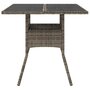 Voir la diapositive 4 : VIDAXL Table de jardin dessus en verre gris 80x80x75 cm resine tressee