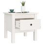 Voir la diapositive 5 : VIDAXL Table d'appoint Blanc 40x40x39 cm Bois massif de pin