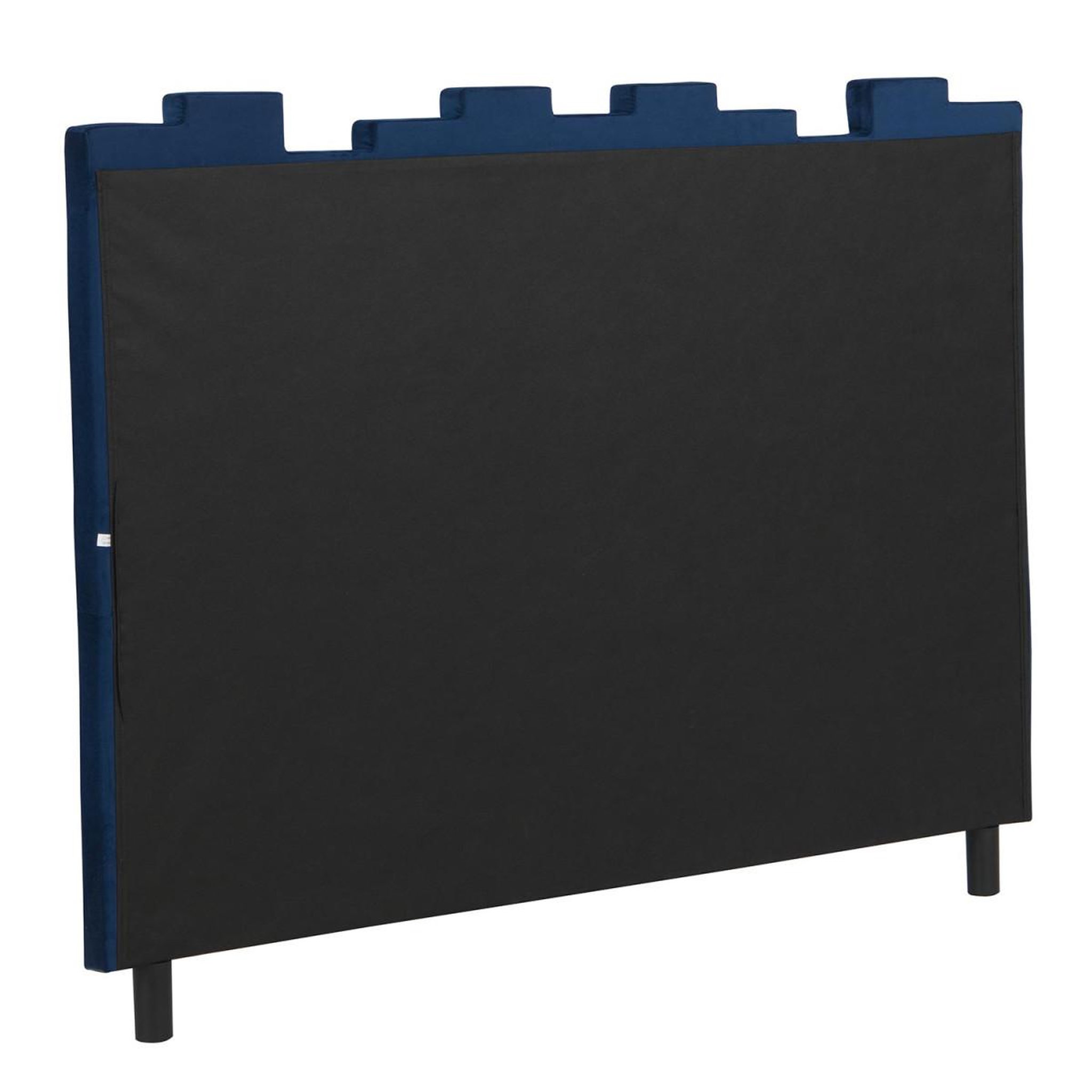 Voir la diapositive 4 : Paris Prix Tête de lit en velours design  kenty  160cm bleu