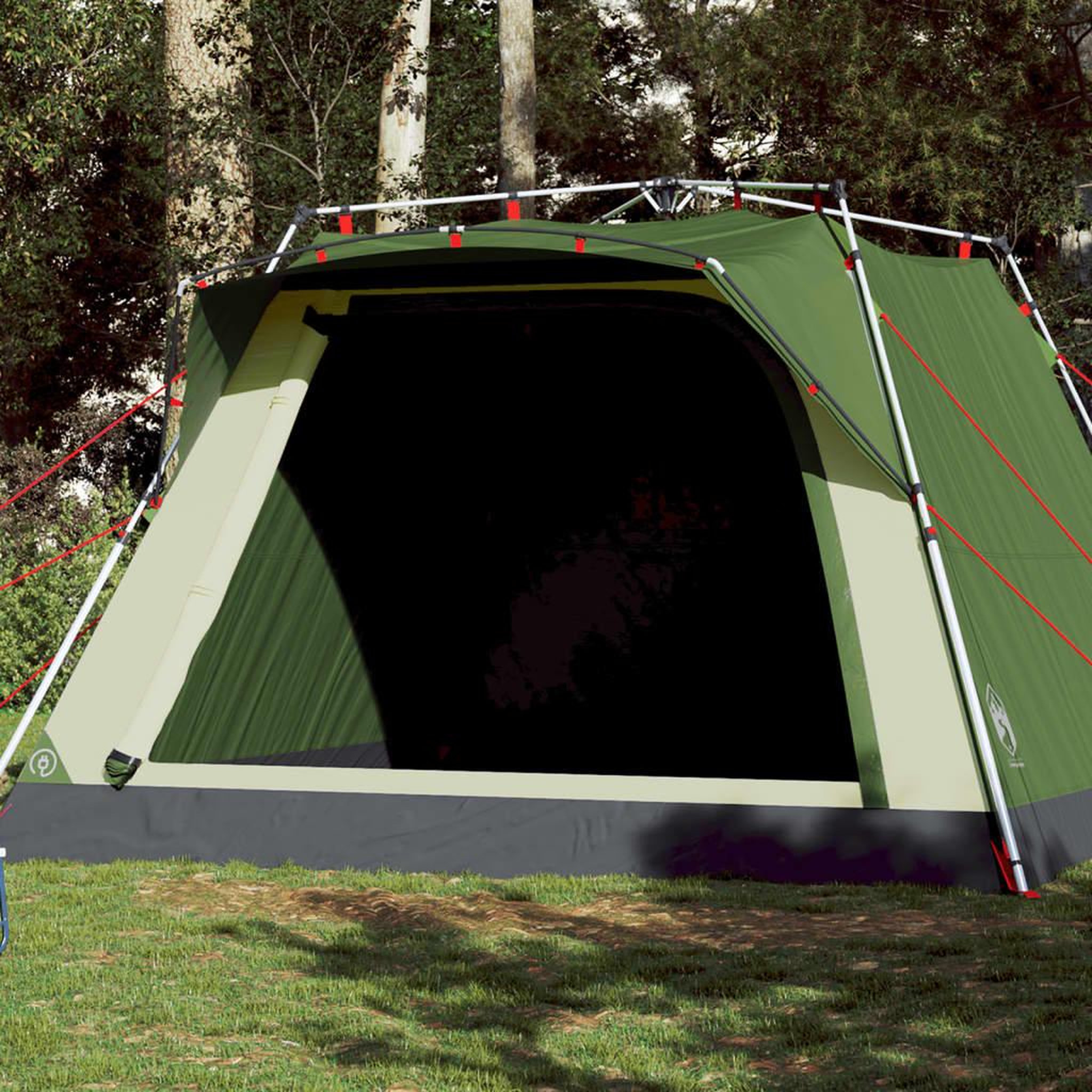 VIDAXL Tente de camping cabine 4 personnes vert liberation rapide