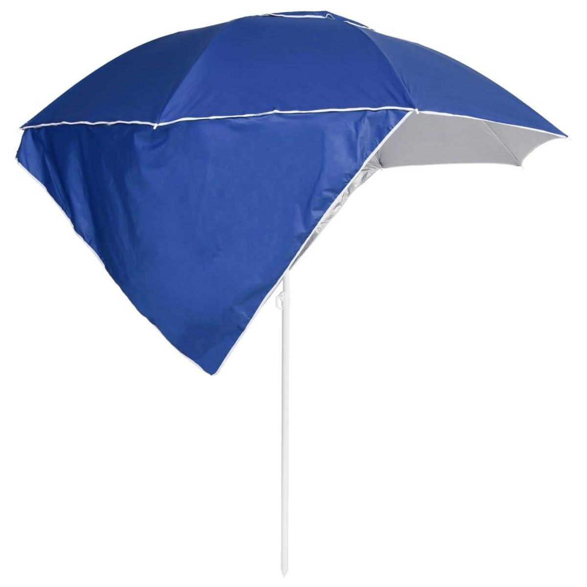 VIDAXL Parasol de plage avec parois laterales bleu 215 cm