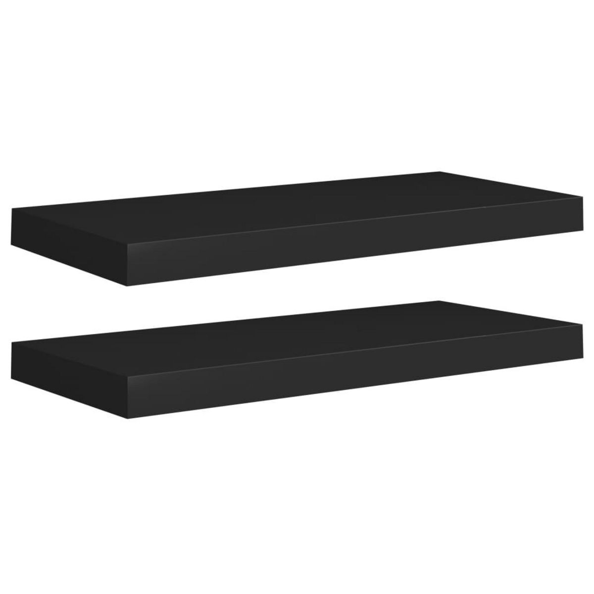 VIDAXL Etageres murales flottantes 2 pcs noir 60x23,5x3,8 cm MDF