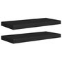 Voir la diapositive 2 : VIDAXL Etageres murales flottantes 2 pcs noir 60x23,5x3,8 cm MDF