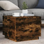 Voir la diapositive 1 : VIDAXL Table basse avec lumieres LED chene fume 50x50x40 cm