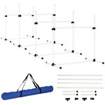 PAWHUT Agility sport pour chiens set de 4 obstacles professionnels avec système de maintien au sol sac transport fourni blanc noir
