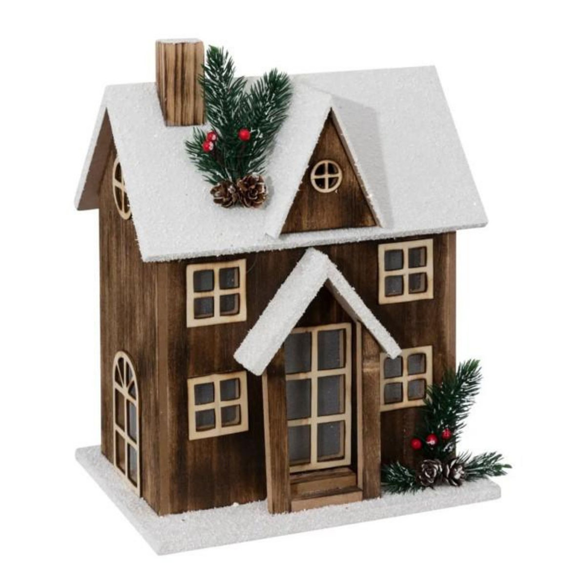 ATMOSPHERA Décoration Lumineuse Maison  Neige  33cm Marron