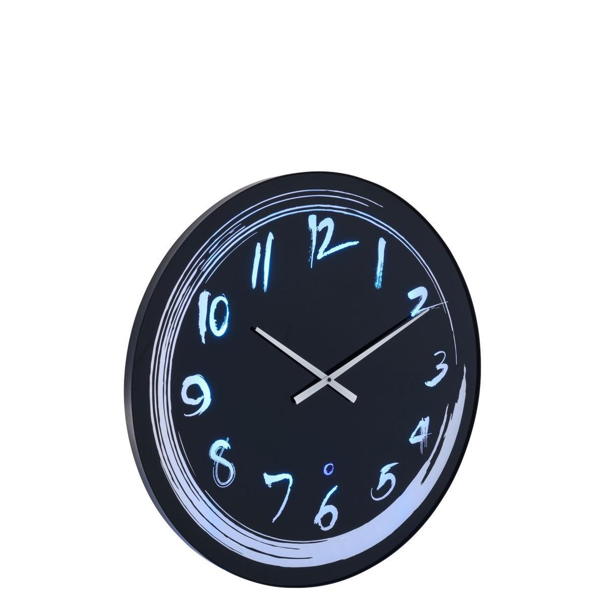Voir la diapositive 3 : J-LINE Horloge murale à led  juanita  70cm noir & bleu