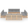 Voir la diapositive 2 : VIDAXL Salon de jardin 13 pcs avec coussins Bois de pin massif