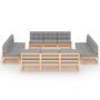 Voir la diapositive 2 : VIDAXL Salon de jardin 13 pcs avec coussins Bois de pin massif
