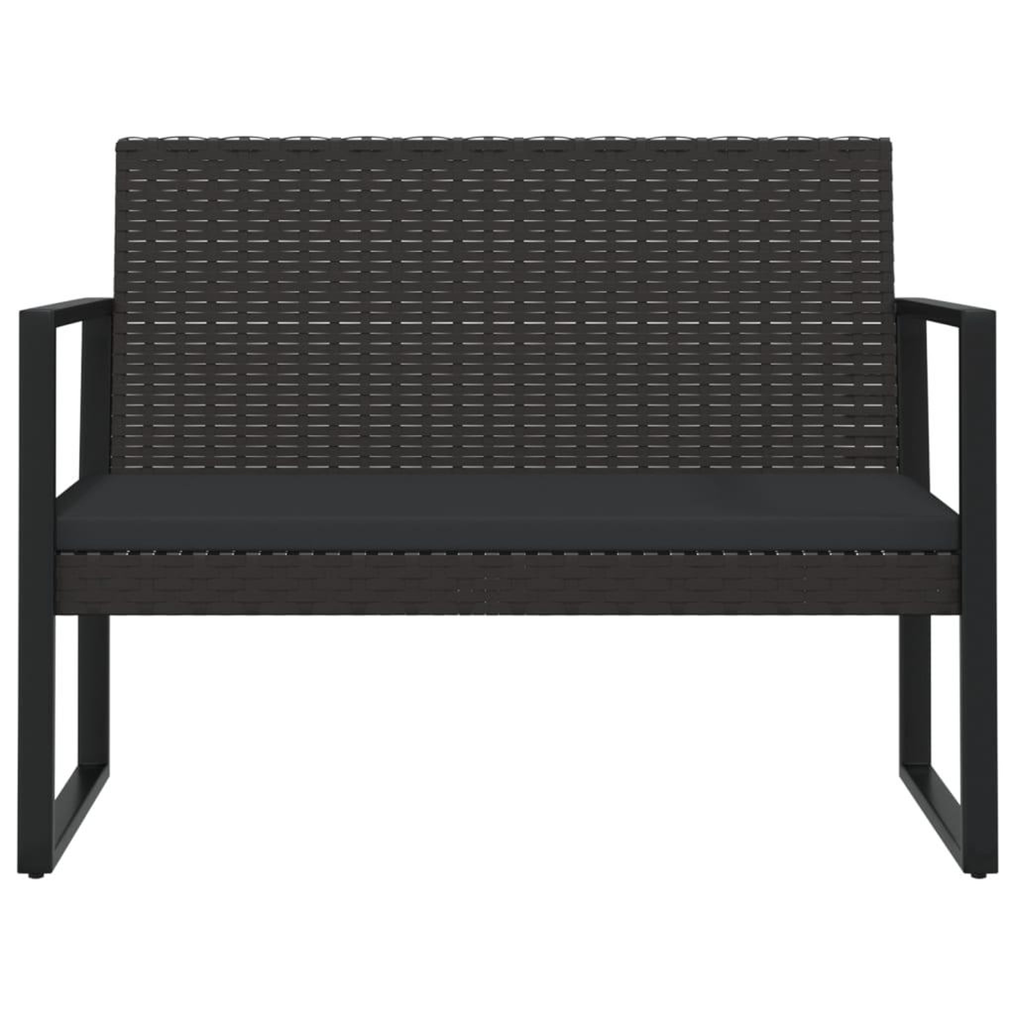 Voir la diapositive 4 : VIDAXL Banc de jardin avec coussins noir 106 cm resine tressee