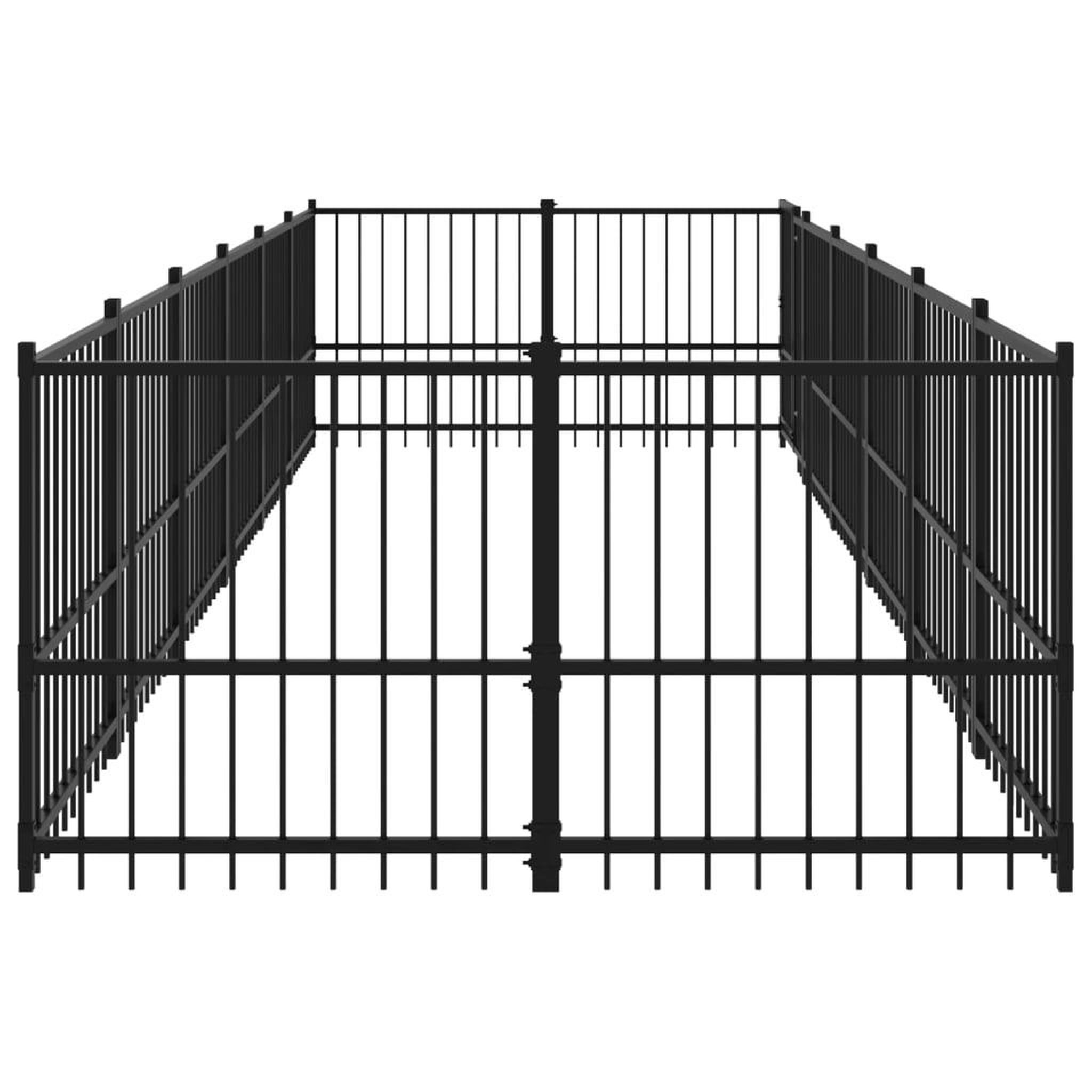 Voir la diapositive 4 : VIDAXL Chenil d'exterieur pour chiens Acier 11,26 m²