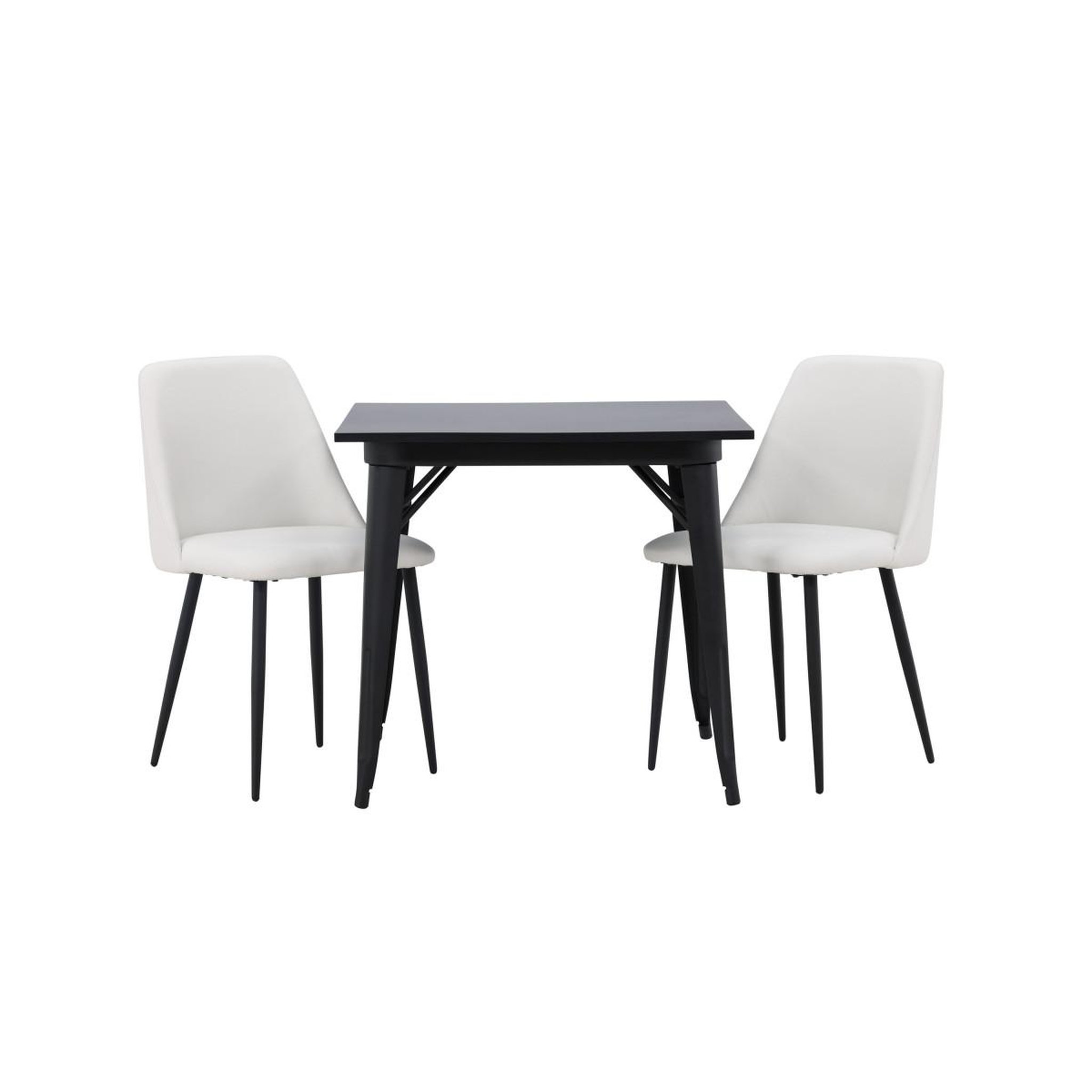 Voir la diapositive 2 : Paris Prix Ensemble table à manger & 2 chaises  tempe & night  80cm noir & blanc
