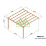 Voir la diapositive 2 : JARDIDECO Pergola adossée en bois massif Saint-Denis 420 x 420 cm - Maderland