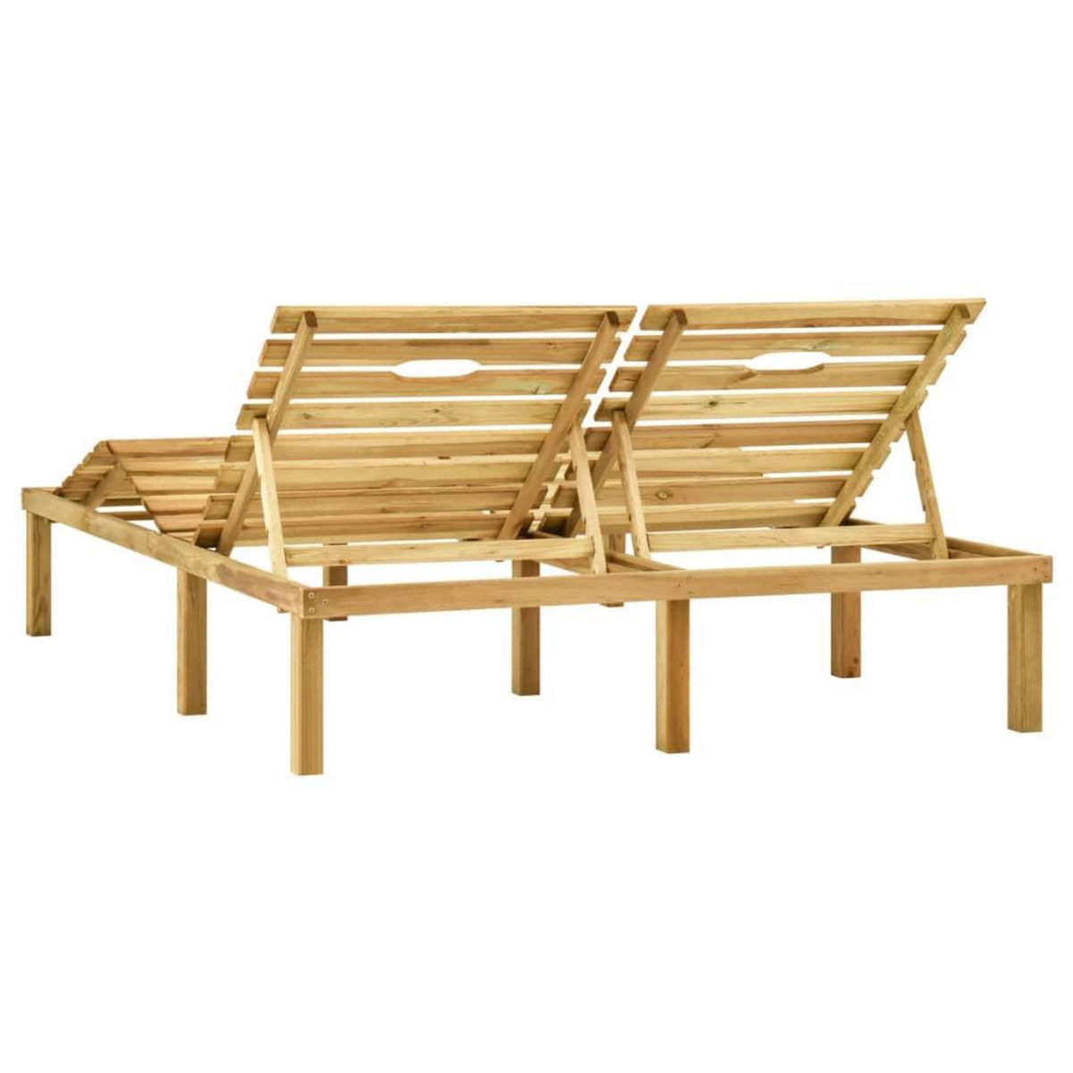 VIDAXL Chaise longue double Bois de pin impregne de vert