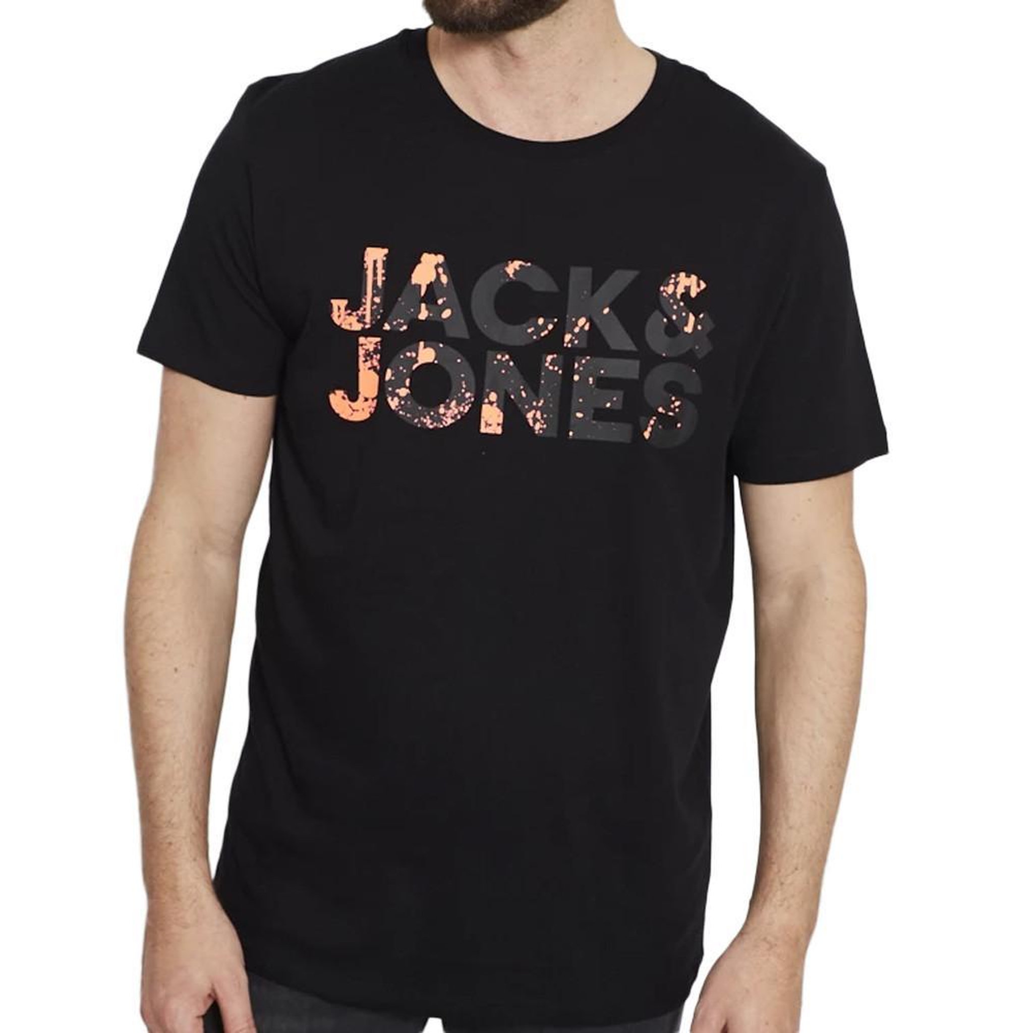 Jack & Jones T-shirt Noir/Orange Homme Jack & Jones Plash. Coloris disponibles : Noir