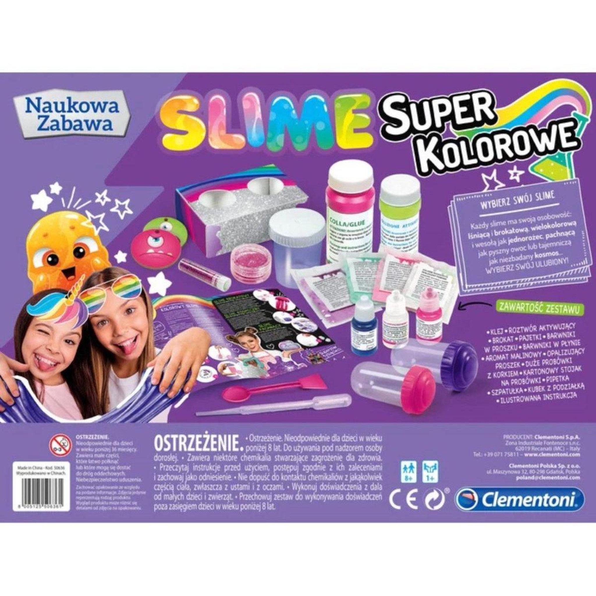 Voir la diapositive 2 : CLEMENTONI Coffret scientifique  50636 science  and  jeu - slime super coloré