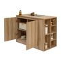 Voir la diapositive 5 : FIVE Ilot central 2 portes et 6 niches effet bois naturel ABANA - Beige